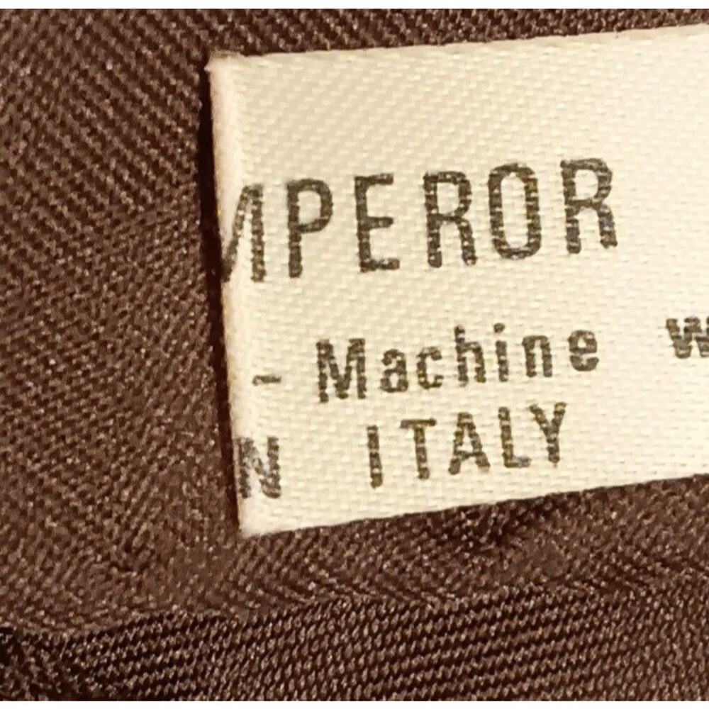 VTG Mr Emperor Square Scarf Brown Rust Tan Floral Botanical Abstract Italy 26x26 - Picture 7 of 13